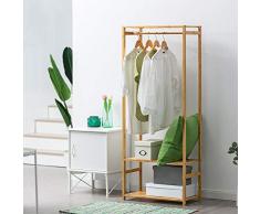 FEIFEI Porte-manteau - Bambou Simple Penderie Chambre Salon Atterrissage Vêtements Rack Sac Chapeau Chaussures Chaussures Étagère De Rangement 60 * 30 * 147cm