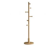 KTOL 163cm Bois Pavimento Portemanteau Murale avec 6 Crochets, Portemanteau Charge Admissible 88lb Anti-dérapant Perroquet Pin Patères Porte Manteaux pour Foyer Chambre à Coucher Foulard Sac Clé-b