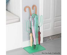 JJ-SFC Créatif Cadre Métallique Porte-parapluies Titulaire,Moderne Supports pour Parapluies Organisateur Plateau pour Les Cannes Walking Sticks Stockage De Conteneur De Parapluie avec égouttoir-Vert