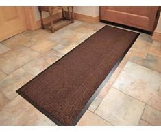 RUGS4HOME - Tapis Chemin Hall Entrée Etroit Long Anti-Poussière Caoutchouc Antidérapant Résistant 6 Tailles Au Choix - Marron, 60 X 180 cm