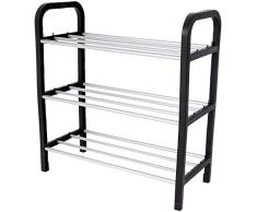 Fablcrew 1Pcs Étagère à Chaussures 3 Niveaux, Porte-Chaussures en Métal pour Salon, Entrée, Couloir, Vestiaire 42x20x46CM