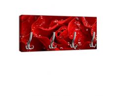 Porte-manteau mural design avec rose rouge dG038 crochet porte-manteaux mural