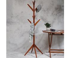 Porte-manteau en bois massif Hall d'arbre Porte-bourse en bois, 4 niveaux 8 Crochets (Miel)