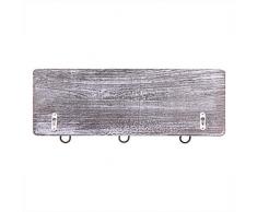Manteau mural rustique Rack avec 3 crochets robuste-Lot de 2-Porte-manteau en bois Porte d' entrée de Vintage-Porte- bagages rustique pour les manteaux,sacs,serviettes- 17,5” x 6.10” - Rustique Blanc