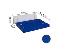 ZPWSNH Porte de Salle de Douche, Porte-Tabouret Pliant Mural Salle de Bain Portant des Chaussures Salle de maternité siège de vestiaire Tabouret de Bain (Couleur : Bleu, Taille : 32.8cm*32cm)