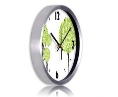 Horloge Murale Quartz Penderie Murale Penderie Salon Chambre MéTal Horloge Murale Ultra-Silencieuse,Silver,16inch
