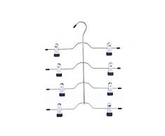 Cintre Pantalon 4 Couches, en Acier Inoxydable Multi-usages Porte-pantalons Portemanteau Rack, avec Des Vêtements Clip Nécessaires, Beaucoup d'espace-économisant l'organisateur de Garde-robe Cintre