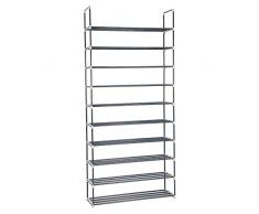 SONGMICS Étagère à Chaussures de 10 Niveaux, Porte-Chaussures en Métal pour 50 Paires de Chaussures, pour Salon, Entrée, Couloir, Vestiaire, 92 x 30 x 194 cm, Gris LSA10G