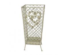 Porte Parapluie Crochets Metal Fer Forge Entree Retro Vintage Shabby Chic Blanc 50 x 24 x 24 cm A24