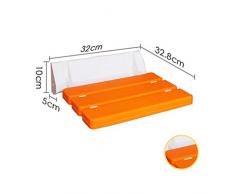 TLMY Porte de Salle de Douche, Porte-Tabouret Pliant Mural Salle de Bain Portant des Chaussures Salle de maternité siège de vestiaire Chaise de Douche (Couleur : Orange, Taille : 32.8cm*32cm)