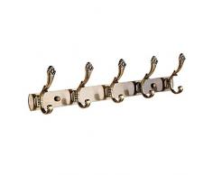 KTOL Rustique Porte-Manteau Murale Adhésif, Acier Inoxydable Portemanteau Murale avec 5 Crochets Perroquet Multifonction Patère à Crochets Murale Porte Serviette pour Salle Bains Foyer-Bronze 18.9in