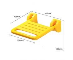 TLMY Salle de Bain siège Mural Salle de Douche Porte Usure Chaussures maternité Dressing vestiaire Pliant Chaise de Douche (Couleur : Jaune, Taille : 400mm*405mm)
