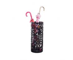 H x l x P 49,5 x 22,5 x 22,5 cm noir Relaxdays Porte-parapluies rond avec r/écipient collecteur deau support pour parapluies en m/étal cannes ou b/âtons nordiques