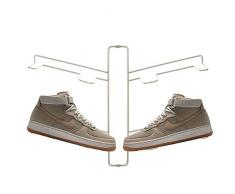 mDesign Rangement Chaussures - étagère Chaussure Murale pour Deux Paires de Baskets, Chaussures de Sport, etc. - Gain d'espace Part Rapport à Une Armoire Chaussures - argenté Mat