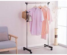 GAOLIHUA Porte-manteau simple Assemblée Cintre de plancher Chambre à coucher en acier inoxydable Vêtements Rack Cintre de plancher moderne simple Portemanteaux