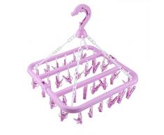 Alomejor 32 Clips Se Pliant Cintre sechoir Coupe-Vent Chaussettes sous-Vetements Sechage Rack Enfants