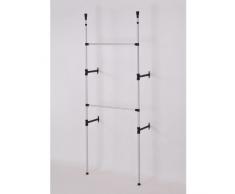 Ore International 2 étages télescopique Vêtements Rack, en Acier Inoxydable, Argent