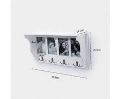AHDECOR Penderie mural Portemanteau Étagère murale Porte-manteau salle de bain Meuble d’entrée,Blanc