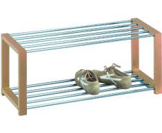 HomeTrends4You 839155 Meuble à chaussures Métal chromé Blanc 80 x 32 x 30 cm