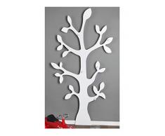 Clever-moebel Porte-manteau mural en forme d'arbre Blanc, blanc, 170 cm