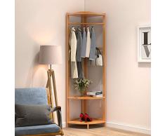 NIUZIMU Support de manteau en bois de bambou Simple support de manteau de chapeau Porte-manteau moderne chambre à coucher plancher cintre foulards et vêtements arbre Porte-manteaux -0225