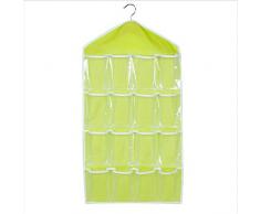 Sac Mural Sac de Rangement Pochette de Rangement Suspendu salle de bain transparent Mignon en Tissu de Lin Derrière Porte Murale Pliable pour Chaussures Jouets Bijoux Clés 16 poches Fancylande