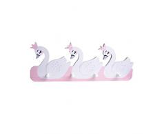 Mowtom Armoire Enfant avec 4 Crochets Swan Crochet Auto-adhésif pour Papier Peint Mural étagère Murale Chambre denfant étagère Enfant sans perçage avec 4 Crochets