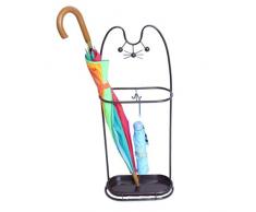 Xiao Jian-Supports pour parapluies Porte-parapluies Forme Cat Fer Art support métallique étagère de rangement amovible avec base de la cuvette (Couleur : A)