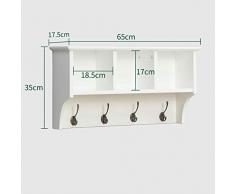 ACZZ Armoires murales étagères penderie armoire, porche salon chambre étagère rack étagère murale penderie cintre simple créatif placard,A,65 * 17.5cm * 35cm