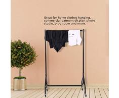 Zerone Tringle à vêtements, 0,9 m Heavy Duty Rolling Rail de vêtement Vêtements à Suspendre écran Organiseur étagère Rack en Noir, 88,9 cm L x 45 cm P X 149,1 cm H