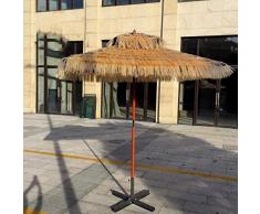 WYJW Parasols de Jardin Parapluie, 6 Pieds * 6 Pieds, Patio en chaume, Parasol de Plage, Porte-Parapluie en Bois Massif, ombrage