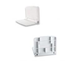 TLMY Salle de Bains Tabouret Pliant Mural Porte d'entrée de la Douche Port de Chaussures Salle de maternité Siège de vestiaire Chaise de Douche (Couleur : Blanc, Taille : 37.6cm*32.4cm+32cm)
