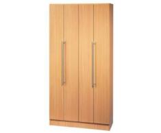 VIOLA Armoire à portes pliantes - angle d'ouverture 170°, 4 tablettes - façon hêtre - Armoire Armoire de bureau Armoire pour bureau Armoire à portes pliantes Armoires Armoires de bureau Armoires pour bureau Armoires à portes