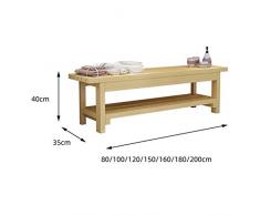 Tabouret Long Banc à chaussures double couche Tabouret de bain en bois massif pour Vestiaire Gym Restaurant parc Tabouret de repos Tabouret de chambre à coucher (Size : 80 * 35 * 40cm)