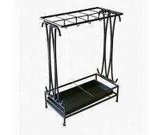 Porte-Parapluies Supports pour Parapluies Porte-parapluie for Couloir avec plateau dégouttage et de crochets de pliage parapluies Support de rangement Canne Support métallique (Color : Black)