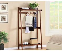 DUOMING Portemanteaux Simple Porte-Manteau en Bois Massif Salon créatif vêtements Rack Porte Chambre américaine Simple Cintre étage Mode Cintre de Plancher