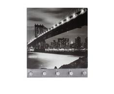 Wenko 50402100 Penderie Murale Magnétique Motif Imprimé Manhattan Bridge Dimensions 30x34 cm