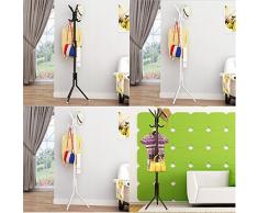 GEZICHTA Arbre Porte-Manteau en Métal avec 3 Étages 12 Crochet, Debout Manteau de Chapeau Cintre, Veste Parapluie Arbre Support pour Garage Foyer Armoire de Bureau, Blanc