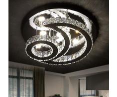 Lampe en cristal Lampe de plafond à LED dimmable avec télécommande ronde moderne lune design plafonnier salon lustre éclairage pour chambre enfant Éclairage de plafond 126W Ø55CM
