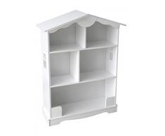 Étagère de rangement pour enfant la petite maison couleur Blanche en bois blanc