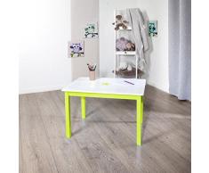 Table en bois pour enfant - Vert et blanche
