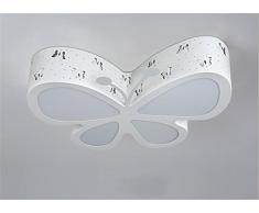 Malovecf Chambre d'enfant plafonnier chambre lampe LED créative papillon Éclairage Jardin d'enfants filles princesse Éclairage d'ambiance, 50 * 40 * 10 cm, 24 W