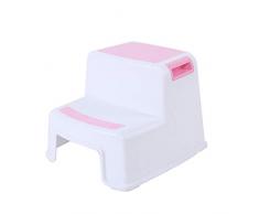 Suppyfly Tabouret de Toilette pour Enfant en 2 marches antidérapant, Polypropylène Plastique, Rose, 1