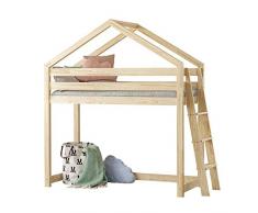Selsey DALIDA - Lit Mezzanine/Lit cabane (90x190 cm, échelle de côté du Meuble)