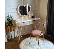 Sièges de Coiffeuse Banc à Clous pour Dossier doré, Tabouret de Dossier de la Chambre à Coucher 4,5 kg, Assis Tabouret Haut de 45cm pour Coiffeuse Chaise de Loisirs (Couleur : Rose)