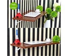 ERRU Table Murale Rabattable- Tablette Murale À Abattant Pliante, Table À Suspendre, Bureau pour Enfant en Bois avec Table À Manger, Couleur Teck Rouge (Taille : 30x30cm)