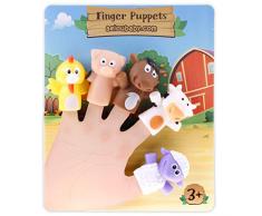 aeioubaby.com Marionnettes à Doigts pour Enfants et Bébé | 5 Animaux de la Ferme | Marionnettes de PVC sans BPA | Jeux pour Le Bain | Marionnettes pour des Histoires avec Les Mains