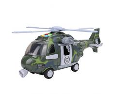 Zerodis Hélicoptère Jouet Enfants Lumière Électrique avec Musique Cadeau Éducatif pour Tout-Petits Résistance à la Chute Grande Taille((Grass Green))