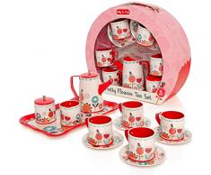 Milly & Ted Carry Case Teaset - Service à thé en métal de pour Enfants - Jouet de Cuisine Faisant Semblant