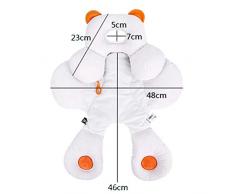 Inchant bébé Chef de soutien du corps pour les sièges d'auto et poussettes, 2-in-1 réversible poussette Pillow Insert en coton bio, blanc